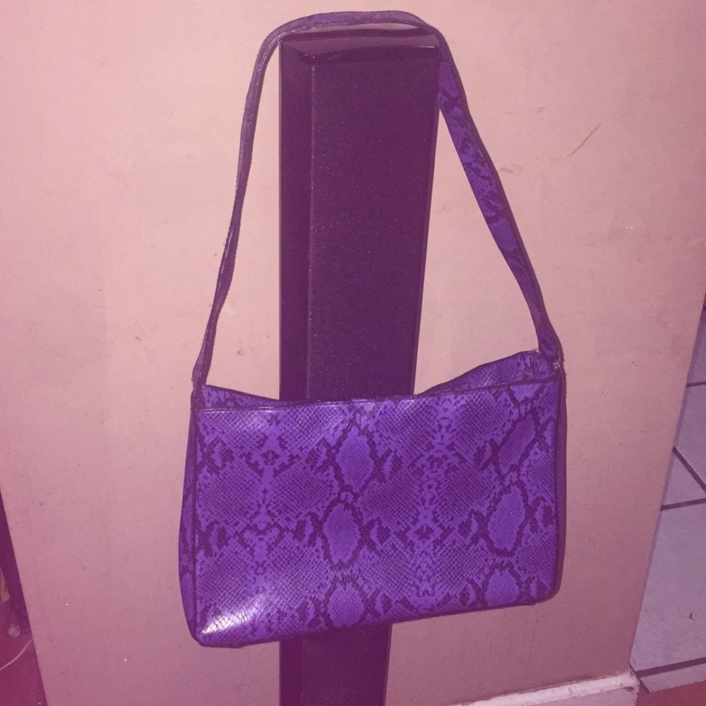 Purple snakes skin purse